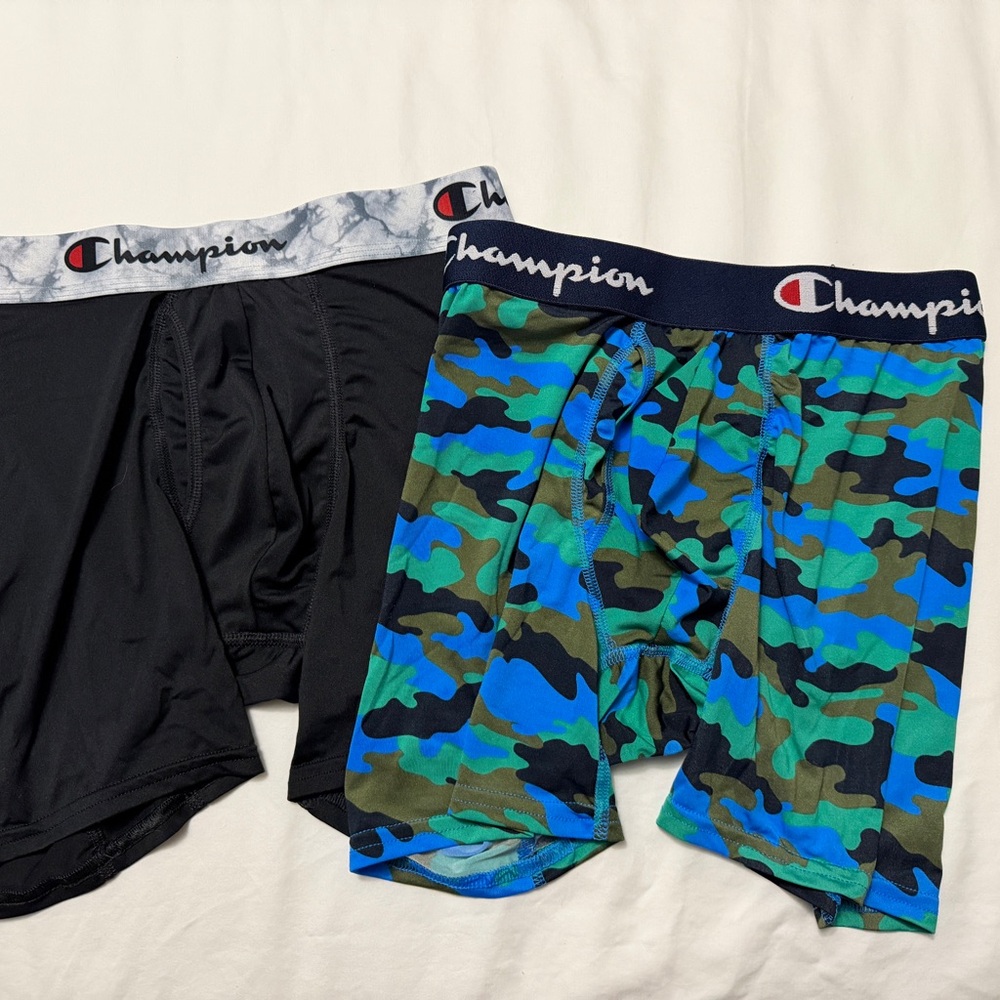Champion Men's Black and Blue Camo Boxer Briefs